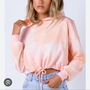 Princess Polly Reece tie dye cropped hoodie